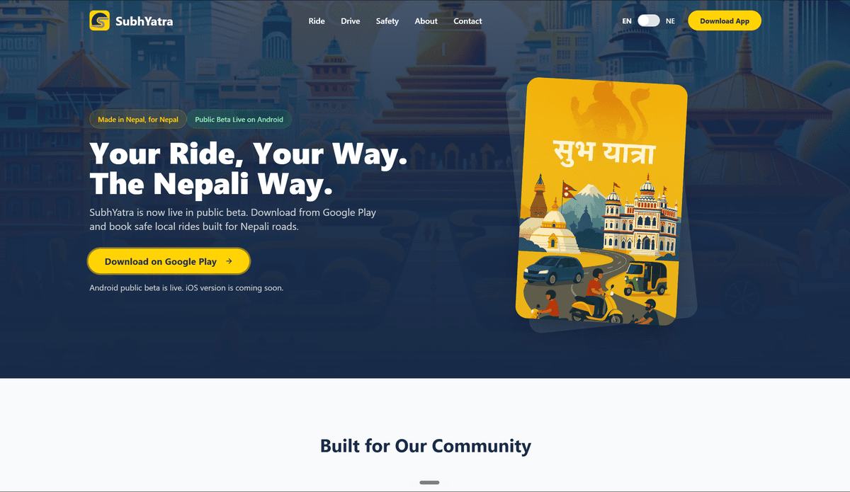SubhYatra Landing Page