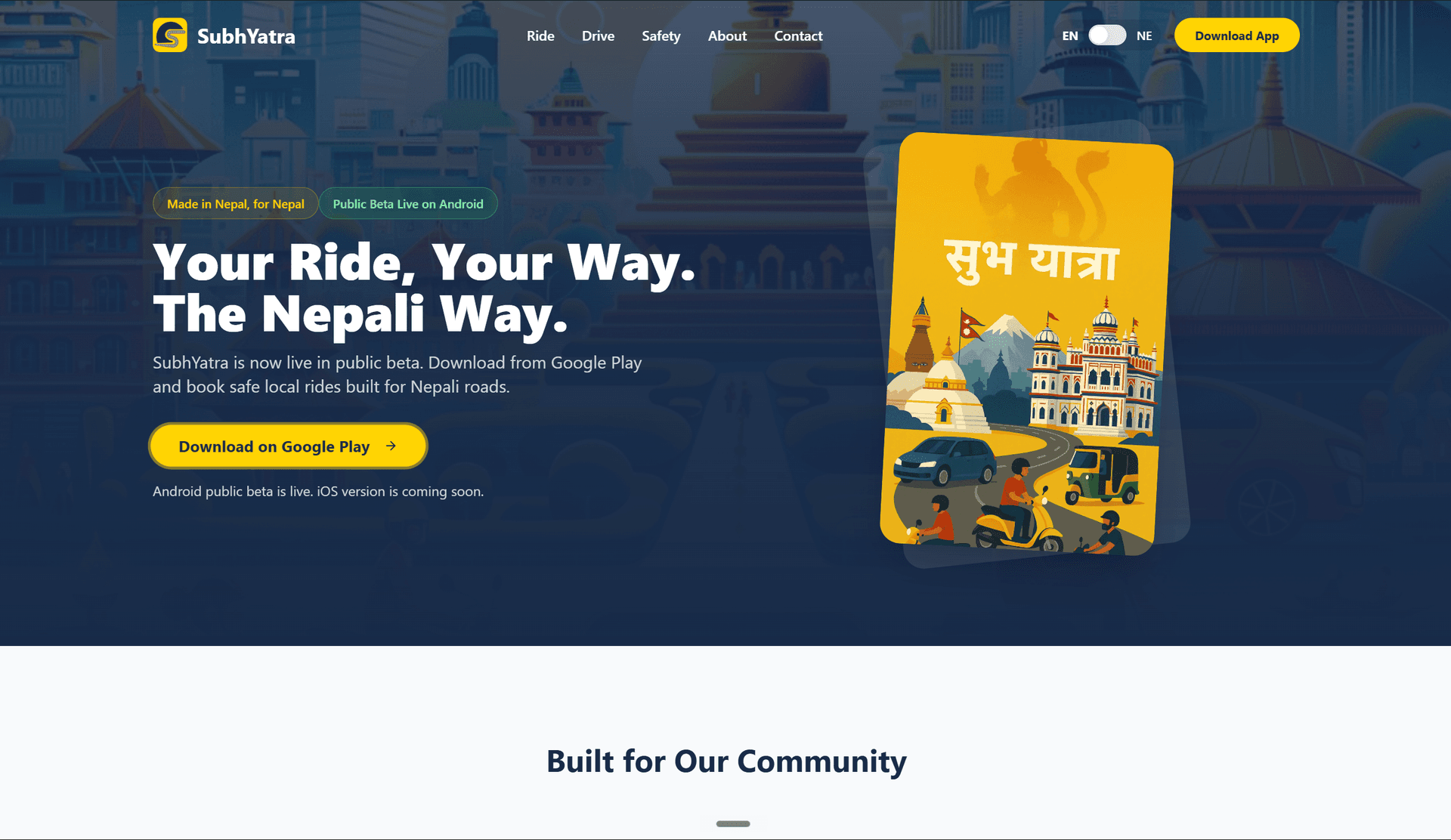 SubhYatra Landing Page project preview